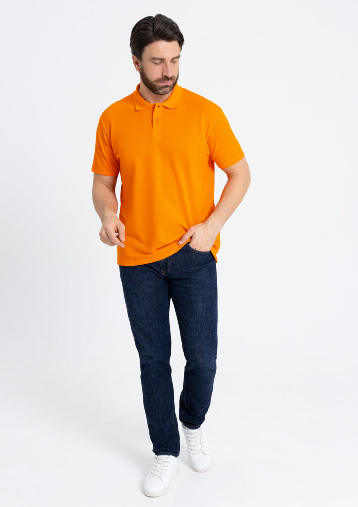Рубашка поло унисекс с именной вышивкой (Оранжевый)